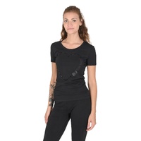 Love Moschino Women's Heart Embellished T-Shirt - Black - 42 IT