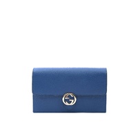 Gucci GG Marmont Wallet on Chain Blue Leather - One Size