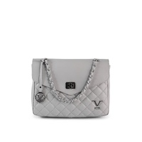 V Italia Women's Leather Shoulder Bag Grey - One Size