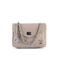 V Italia by VERSACE Chain Bag Beige Leather Shoulder Bag - One Size