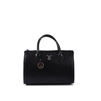 V Italia by VERSACE 1969 ABBIGLIAMENTO SPORTIVO SRL V Italia Black Leather Satchel Handbag - One Size