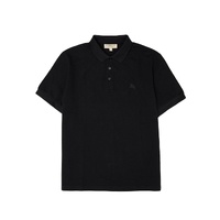 Burberry Men's Black Cotton Collared Polo Shirt - 52 IT