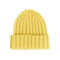 Made in Italy Men's Yellow Cashmere Hats &amp; Cap - One Size