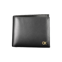 Calvin Klein Men's Black Leather Wallet - One Size