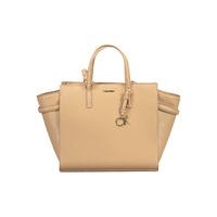Calvin Klein Women's Chic Beige Handbag with Contrasting Details - One Size