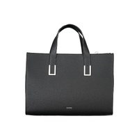 Calvin Klein Women's Elegant Two-Handled Black Handbag with Logo - One Size