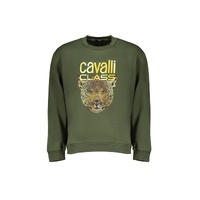 Cavalli Class Men's Green Cotton Sweater - M