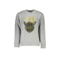 Cavalli Class Men&#39;s Gray Cotton Sweater - XL