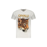 Cavalli Class Men's White Cotton  T-Shirt - L