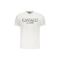 Cavalli Class Men's White Cotton  T-Shirt - L