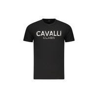 Cavalli Class Men&#39;s Black Cotton  T-Shirt - 2XL