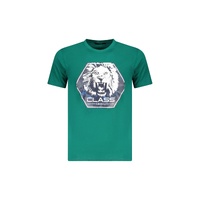 Cavalli Class Men&#39;s Green Cotton T-Shirt - XL