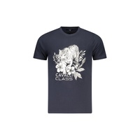 Cavalli Class Men&#39;s Blue Cotton  T-Shirt - 2XL