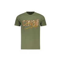 Cavalli Class Men&#39;s Green Cotton  T-Shirt - XL