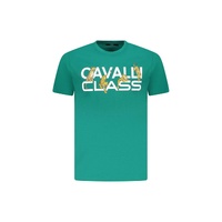 Cavalli Class Men's Green Cotton T-Shirt - XL