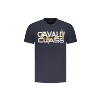 Cavalli Class Men&#39;s Blue Cotton T-Shirt - L