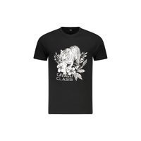 Cavalli Class Men&#39;s Black Cotton  T-Shirt - 2XL