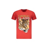 Cavalli Class Men's Red Cotton  T-Shirt - 2XL