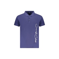 Cavalli Class Men&#39;s Blue Cotton  Polo Shirt - L