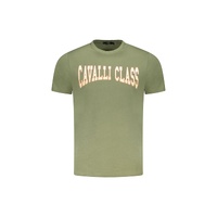 Cavalli Class Men's Green Cotton  T-Shirt - L