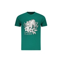 Cavalli Class Men's Green Cotton  T-Shirt - L