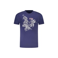 Cavalli Class Men&#39;s Blue Cotton  T-Shirt - XL