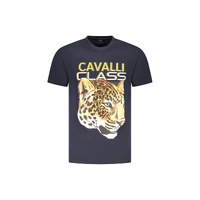 Cavalli Class Men's Blue Cotton  T-Shirt - 2XL