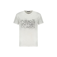 Cavalli Class Men's White Cotton  T-Shirt - L