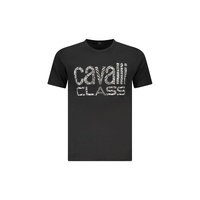 Cavalli Class Men&#39;s Black Cotton T-Shirt - XL