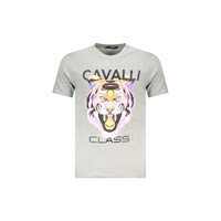 Cavalli Class Men&#39;s Gray Cotton T-Shirt - 2XL
