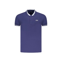 Cavalli Class Men&#39;s Blue Cotton Polo Shirt - 2XL
