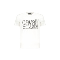 Cavalli Class Men's White Cotton  T-Shirt - M