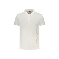 Cavalli Class Men&#39;s White Cotton Polo Shirt - M
