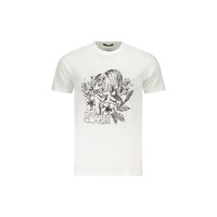 Cavalli Class Men's White Cotton  T-Shirt - 2XL