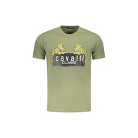 Cavalli Class Men's Green Cotton T-Shirt - XL