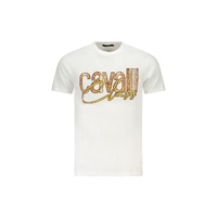 Cavalli Class Men's White Cotton  T-Shirt - XL