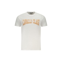 Cavalli Class Men's White Cotton  T-Shirt - L