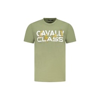 Cavalli Class Men&#39;s Green Cotton T-Shirt - XL