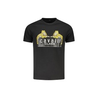 Cavalli Class Men&#39;s Black Cotton T-Shirt - M