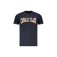 Cavalli Class Men&#39;s Blue Cotton  T-Shirt - 2XL
