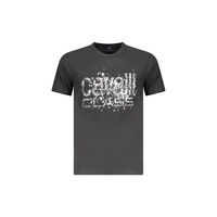 Cavalli Class Men&#39;s Black Cotton  T-Shirt - 2XL