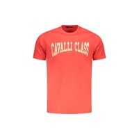 Cavalli Class Men&#39;s Red Cotton T-Shirt - L