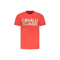 Cavalli Class Men's Red Cotton  T-Shirt - XL