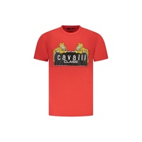 Cavalli Class Men&#39;s Red Cotton T-Shirt - L