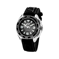Chronotech Men&#39;s Black Leather Watch - One Size