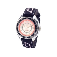 Chronotech Unisex's Black Leather Watch - One Size
