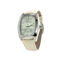 Chronotech Unisex&#39;s White Leather Watch - One Size