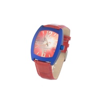 Chronotech Unisex's Red Leather Watch - One Size