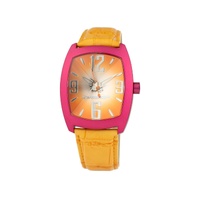 Chronotech Unisex&#39;s Orange Leather Watch - One Size
