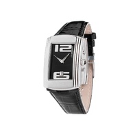 Chronotech Unisex&#39;s Black Leather Watch - One Size